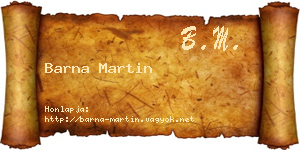 Barna Martin névjegykártya