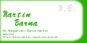 martin barna business card